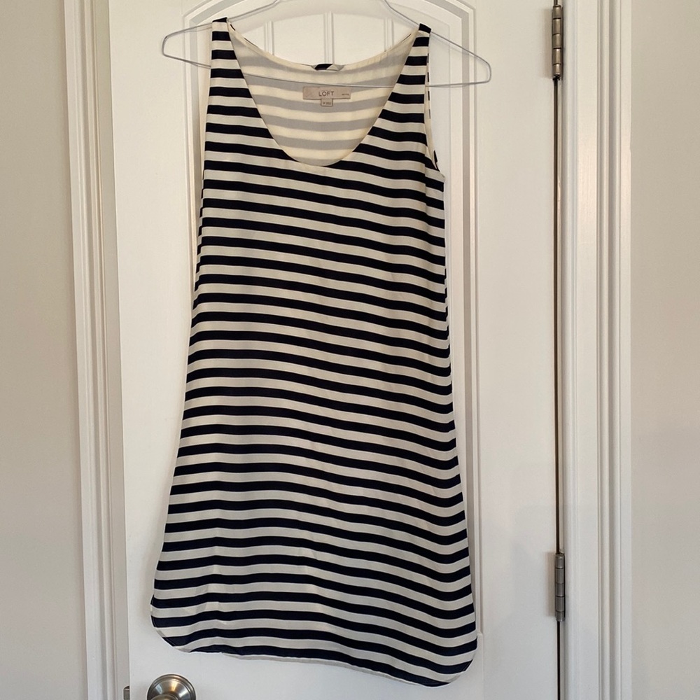 Blue/white striped Loft dress